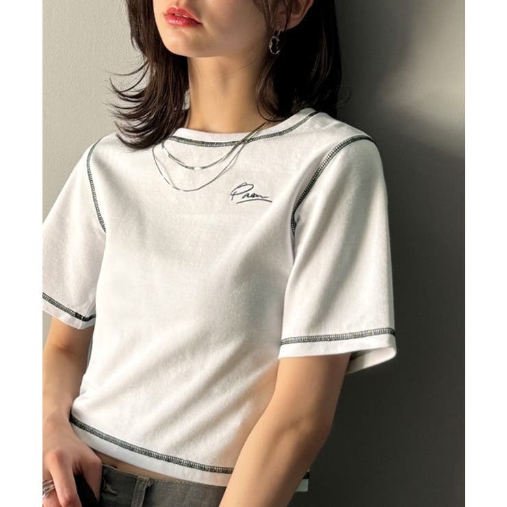 1枚で今っぽデザイン♪PAEAN刺繍配色ステッチチビTシャツ（半袖） | Classical Elf  | 詳細画像1 