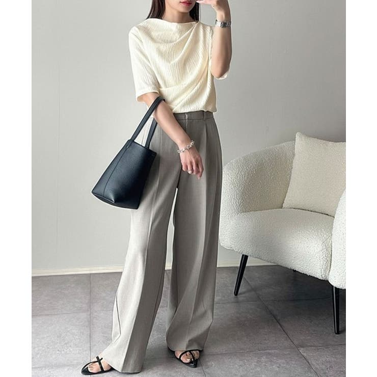 女性らしさ格上げ。ハーフスリーブアシメドレープカットソー | Classical Elf  | 詳細画像7 