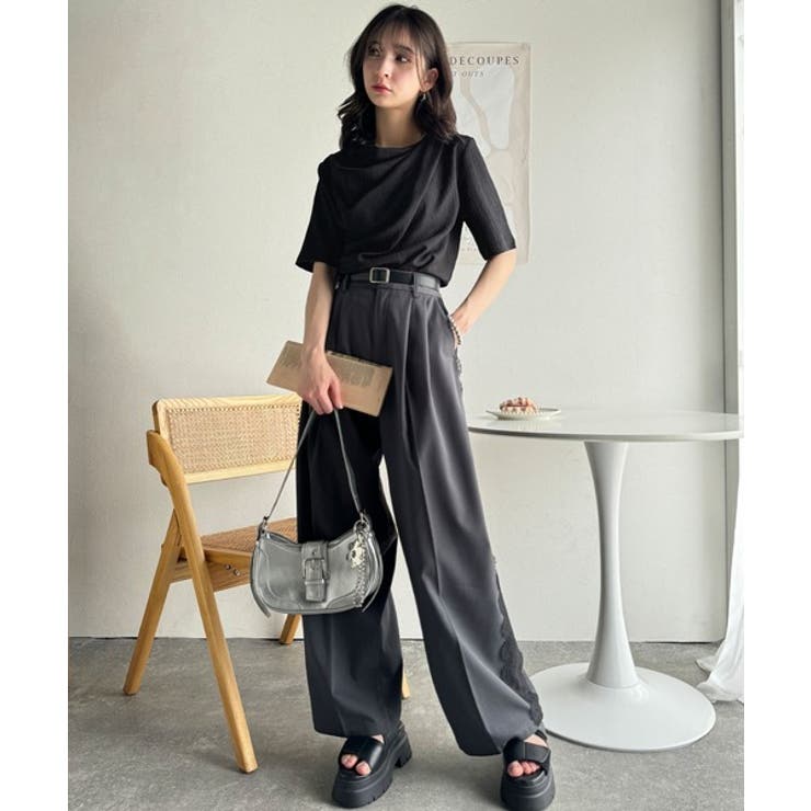 女性らしさ格上げ。ハーフスリーブアシメドレープカットソー | Classical Elf  | 詳細画像10 