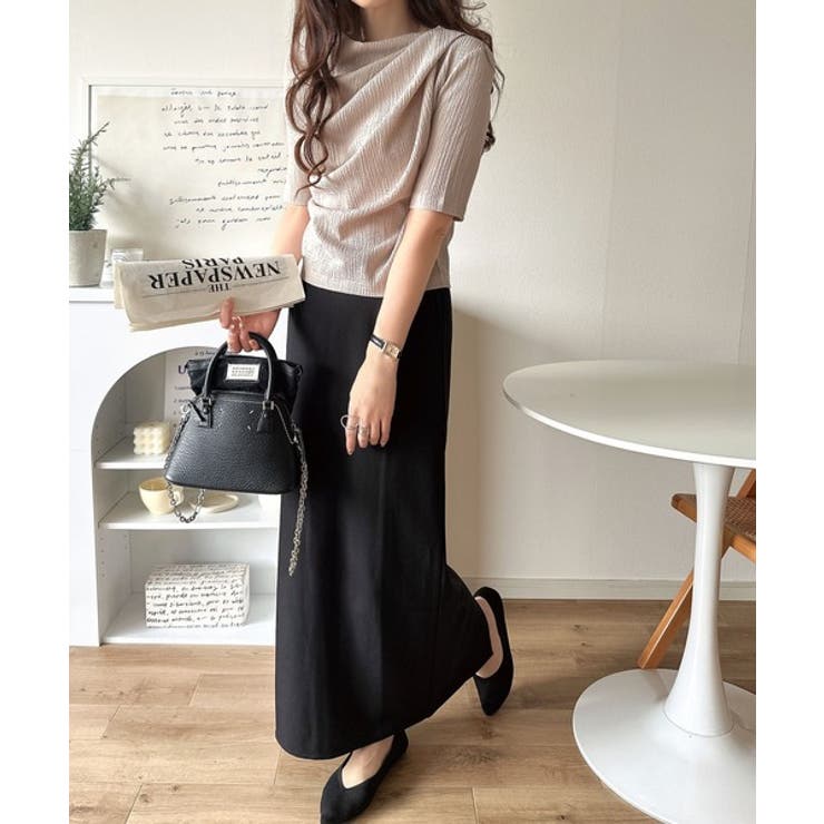 女性らしさ格上げ。ハーフスリーブアシメドレープカットソー | Classical Elf  | 詳細画像27 