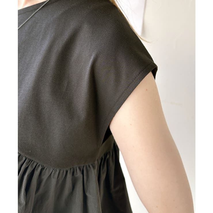 一枚で着映える♪異素材ドッキングアシメトリーラッフルデザインフレンチスリーブカッ… | Classical Elf  | 詳細画像27 