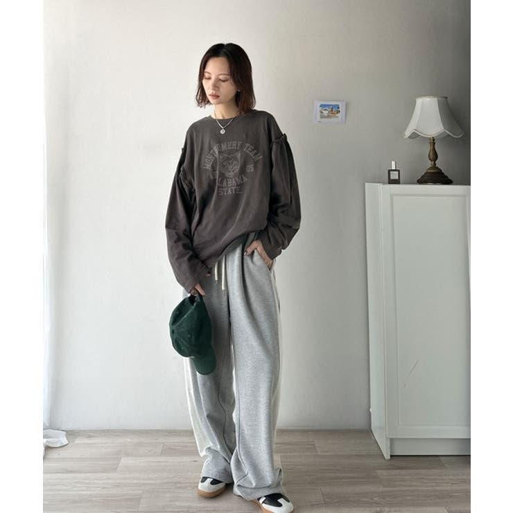 レディなヴィンテージスタイル。綿100％カレッジピグメント袖フリルTシャツ | Classical Elf  | 詳細画像26 