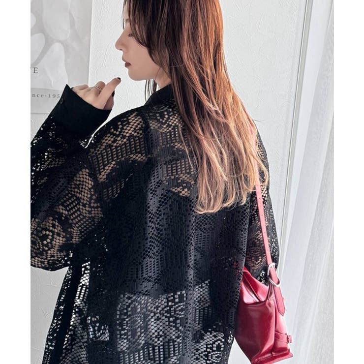 上品な透け感×大人カジュアル。レースオーバーサイズシャツブラウス（長袖） | Classical Elf  | 詳細画像22 