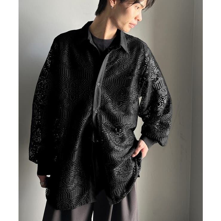 上品な透け感×大人カジュアル。レースオーバーサイズシャツブラウス（長袖） | Classical Elf  | 詳細画像23 