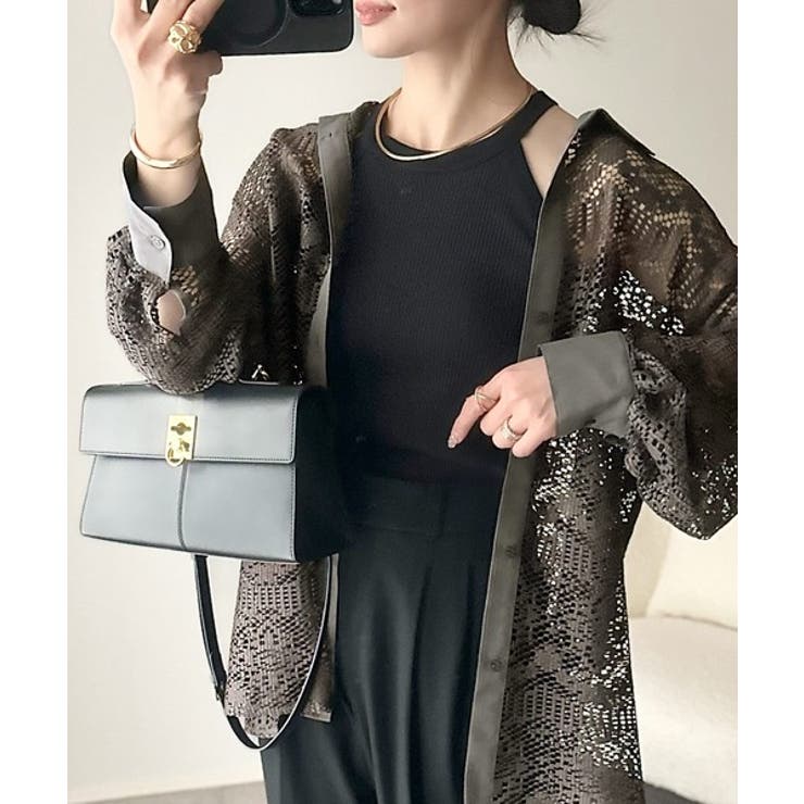 上品な透け感×大人カジュアル。レースオーバーサイズシャツブラウス（長袖） | Classical Elf  | 詳細画像32 