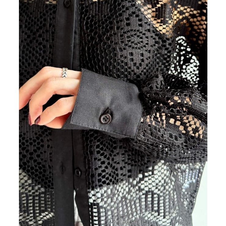 上品な透け感×大人カジュアル。レースオーバーサイズシャツブラウス（長袖） | Classical Elf  | 詳細画像36 