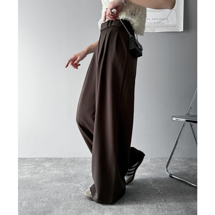 穿くだけで即キレイ見え。サイドベルトデザイン3タックストレッチスラックスパンツ | Classical Elf  | 詳細画像39 