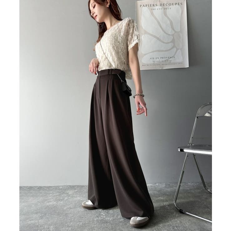 穿くだけで即キレイ見え。サイドベルトデザイン3タックストレッチスラックスパンツ | Classical Elf  | 詳細画像41 