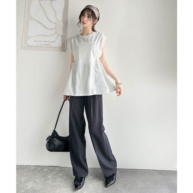 1枚でサマになるキレイめカジュアル。無地異素材ドッキングペプラムショートフレンチ… | Classical Elf  | 詳細画像7 