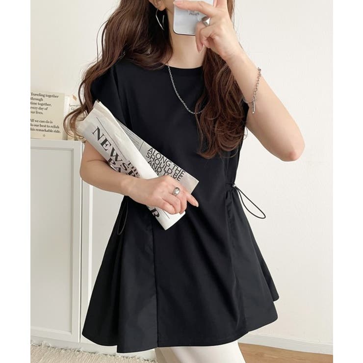 1枚でサマになるキレイめカジュアル。無地異素材ドッキングペプラムショートフレンチ… | Classical Elf  | 詳細画像9 