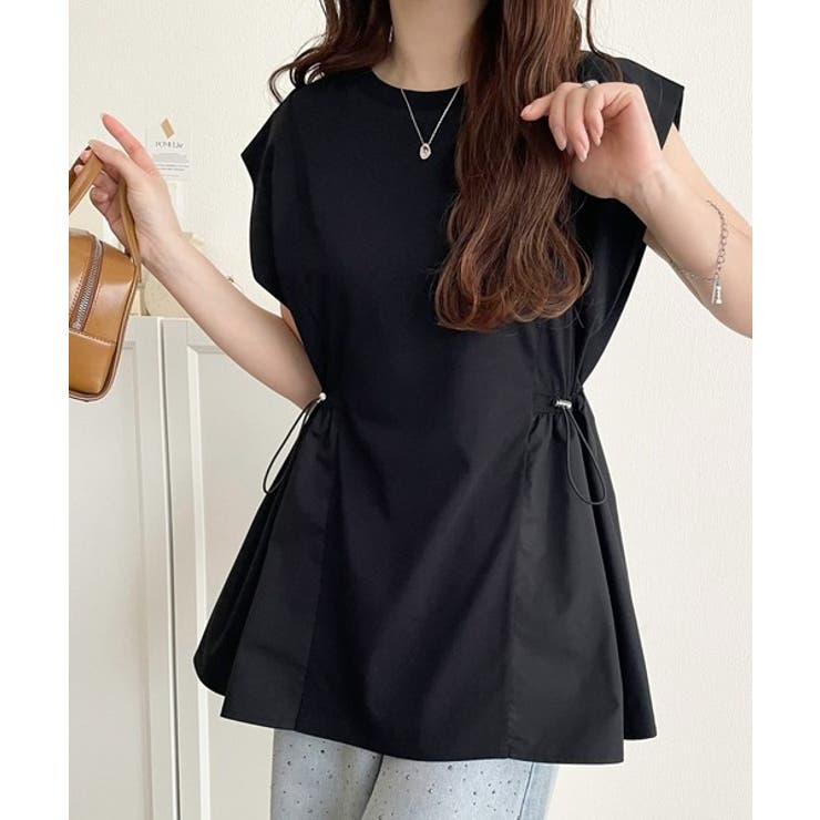 1枚でサマになるキレイめカジュアル。無地異素材ドッキングペプラムショートフレンチ… | Classical Elf  | 詳細画像10 