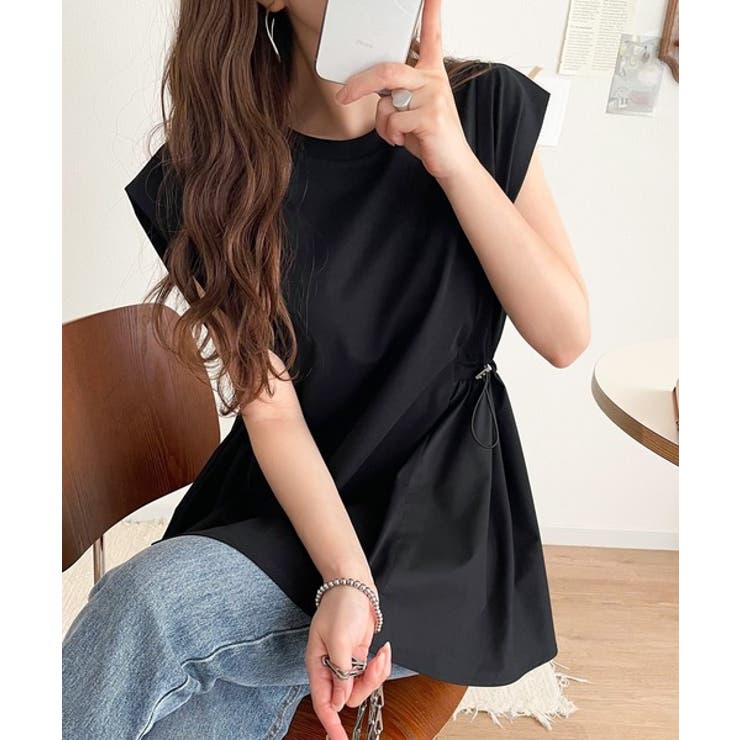 1枚でサマになるキレイめカジュアル。無地異素材ドッキングペプラムショートフレンチ… | Classical Elf  | 詳細画像11 