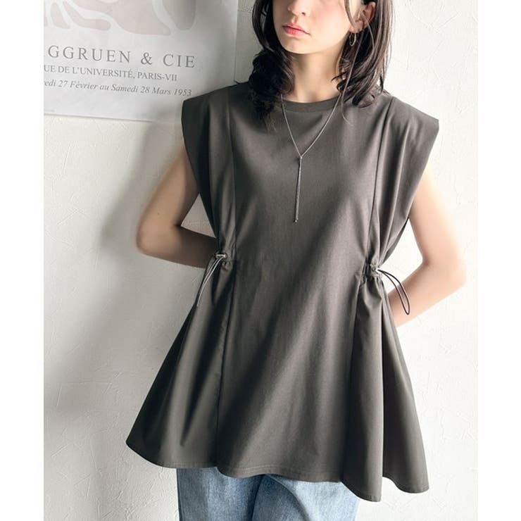 1枚でサマになるキレイめカジュアル。無地異素材ドッキングペプラムショートフレンチ… | Classical Elf  | 詳細画像18 