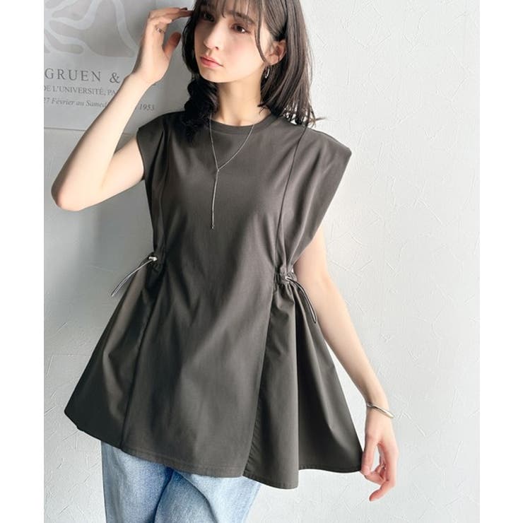 1枚でサマになるキレイめカジュアル。無地異素材ドッキングペプラムショートフレンチ… | Classical Elf  | 詳細画像20 