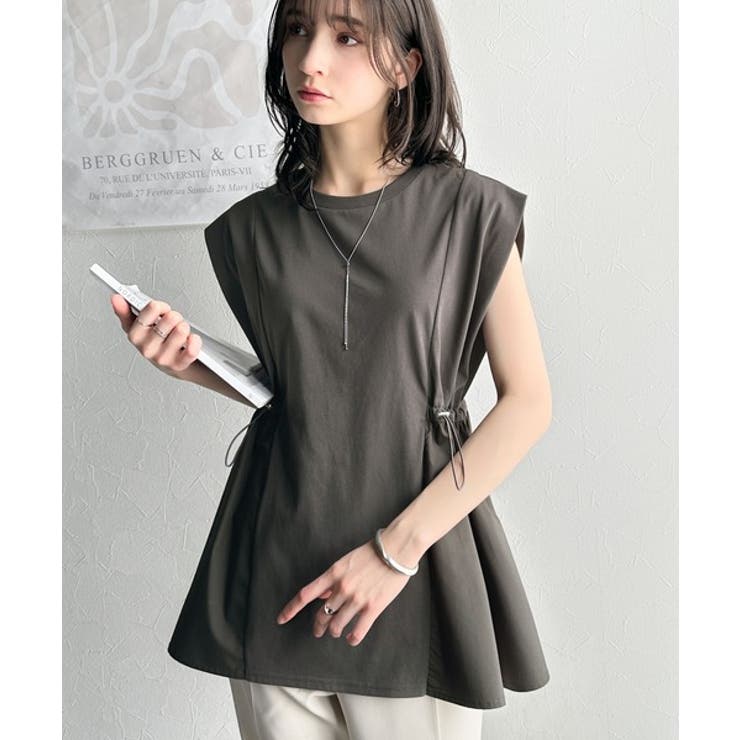 1枚でサマになるキレイめカジュアル。無地異素材ドッキングペプラムショートフレンチ… | Classical Elf  | 詳細画像23 