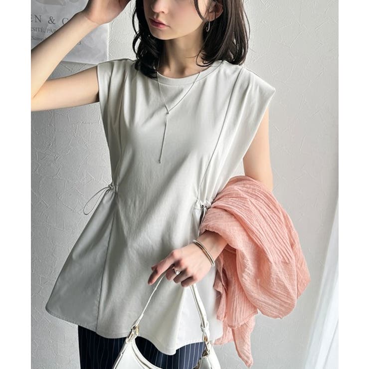 1枚でサマになるキレイめカジュアル。無地異素材ドッキングペプラムショートフレンチ… | Classical Elf  | 詳細画像32 