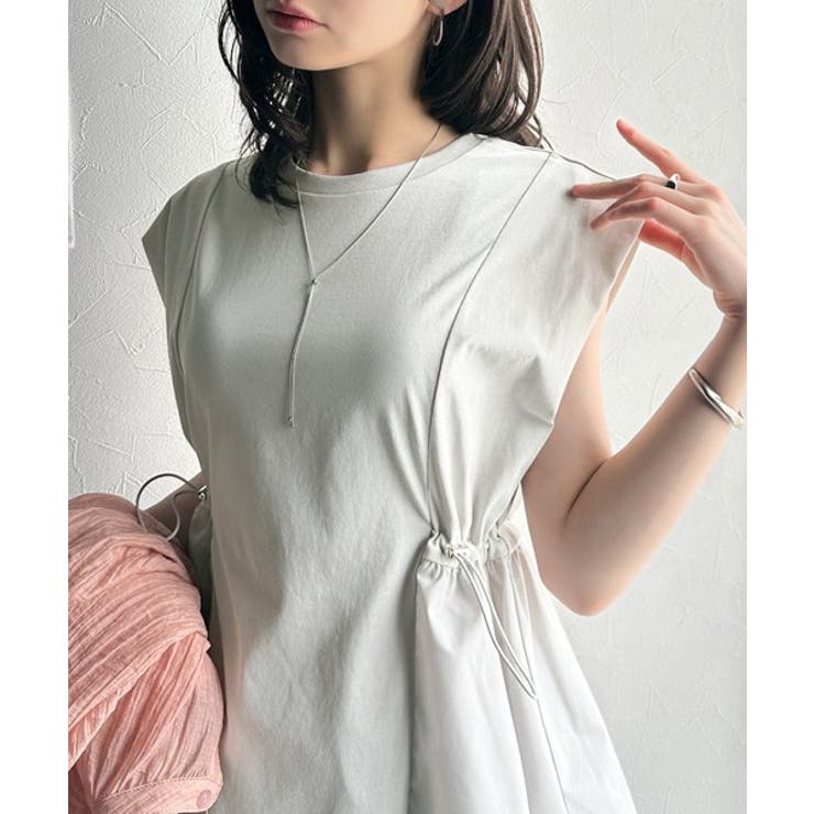 1枚でサマになるキレイめカジュアル。無地異素材ドッキングペプラムショートフレンチ… | Classical Elf  | 詳細画像33 