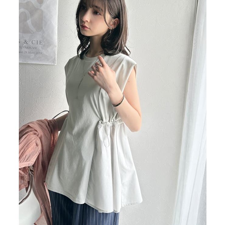 1枚でサマになるキレイめカジュアル。無地異素材ドッキングペプラムショートフレンチ… | Classical Elf  | 詳細画像34 