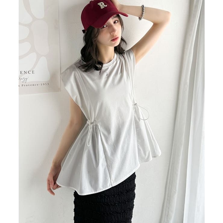 1枚でサマになるキレイめカジュアル。無地異素材ドッキングペプラムショートフレンチ… | Classical Elf  | 詳細画像1 