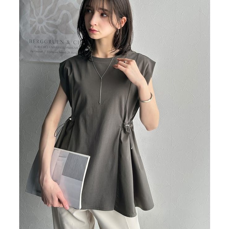 1枚でサマになるキレイめカジュアル。無地異素材ドッキングペプラムショートフレンチ… | Classical Elf  | 詳細画像46 