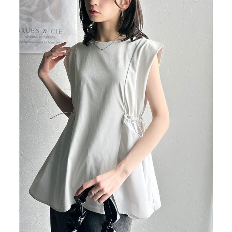 1枚でサマになるキレイめカジュアル。無地異素材ドッキングペプラムショートフレンチ… | Classical Elf  | 詳細画像47 