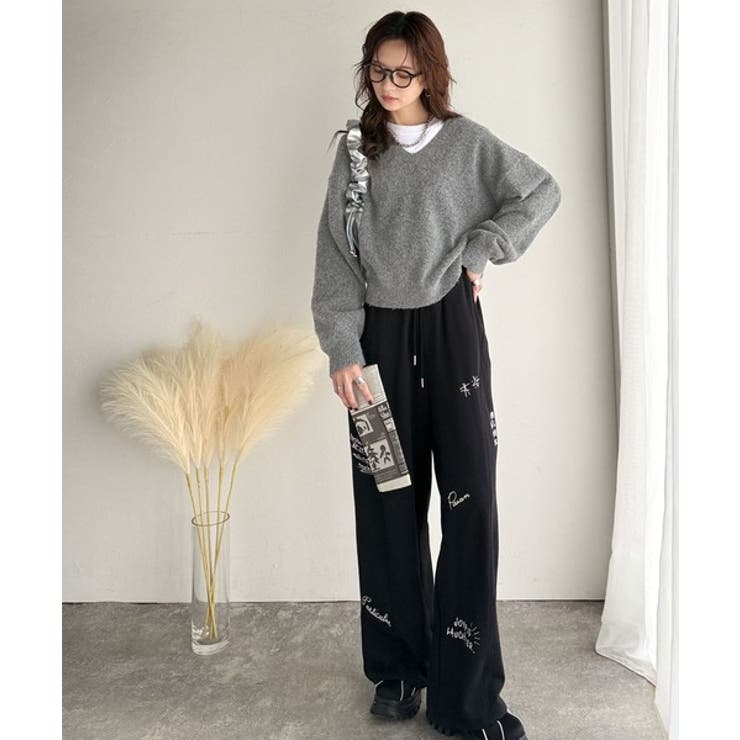 ふわっと軽やか◎メランジ調Vネックニットプルオーバー（長袖） | Classical Elf  | 詳細画像22 