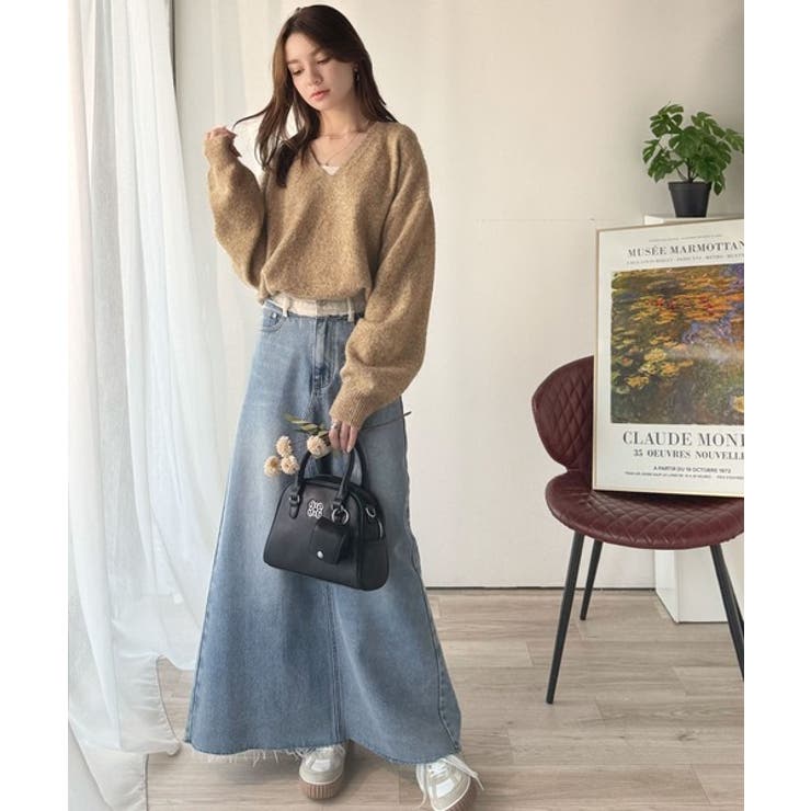 ふわっと軽やか◎メランジ調Vネックニットプルオーバー（長袖） | Classical Elf  | 詳細画像34 