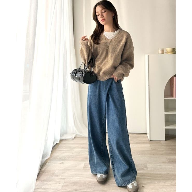 ふわっと軽やか◎メランジ調Vネックニットプルオーバー（長袖） | Classical Elf  | 詳細画像41 