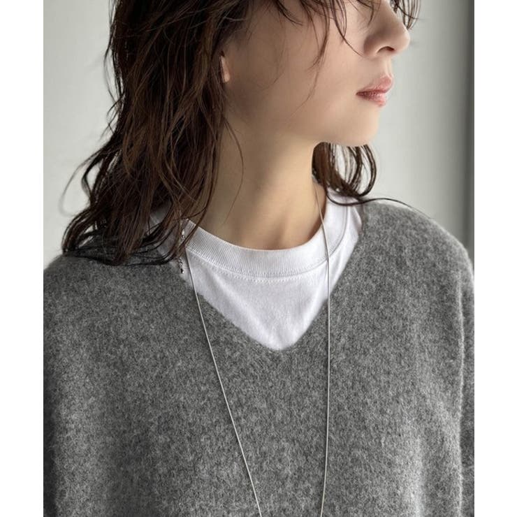 ふわっと軽やか◎メランジ調Vネックニットプルオーバー（長袖） | Classical Elf  | 詳細画像50 