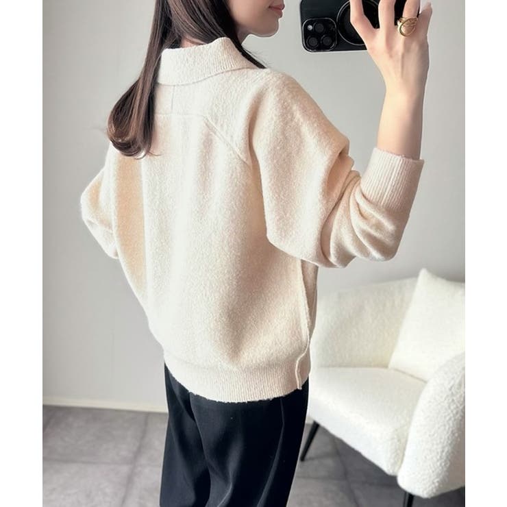 ふんわり＆もっちりな肌ざわり。襟付きラグランスリーブニットプルオーバー（長袖） | Classical Elf  | 詳細画像7 