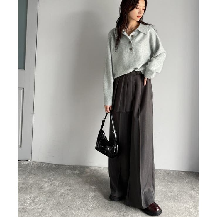 ふんわり＆もっちりな肌ざわり。襟付きラグランスリーブニットプルオーバー（長袖） | Classical Elf  | 詳細画像9 