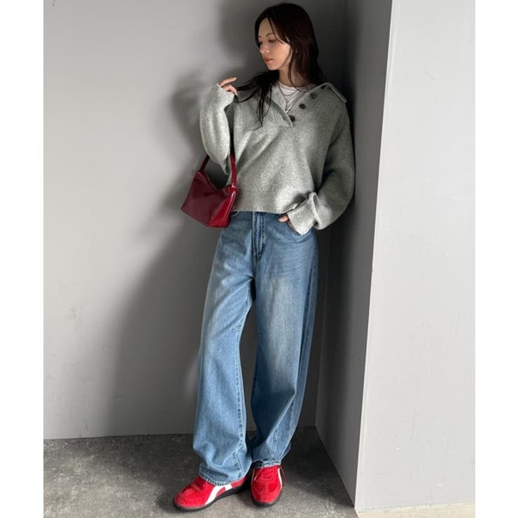 ふんわり＆もっちりな肌ざわり。襟付きラグランスリーブニットプルオーバー（長袖） | Classical Elf  | 詳細画像13 