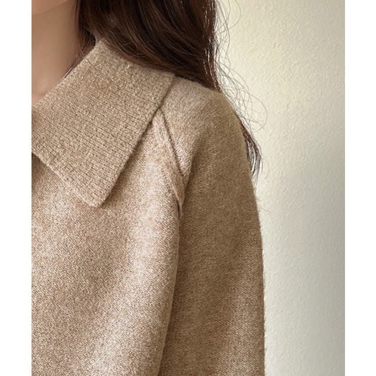 ふんわり＆もっちりな肌ざわり。襟付きラグランスリーブニットプルオーバー（長袖） | Classical Elf  | 詳細画像31 