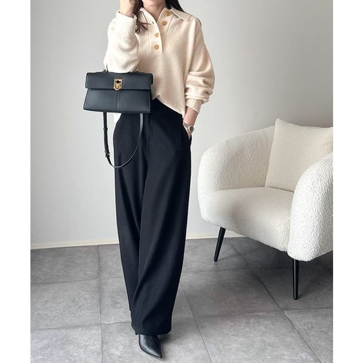 ふんわり＆もっちりな肌ざわり。襟付きラグランスリーブニットプルオーバー（長袖） | Classical Elf  | 詳細画像3 