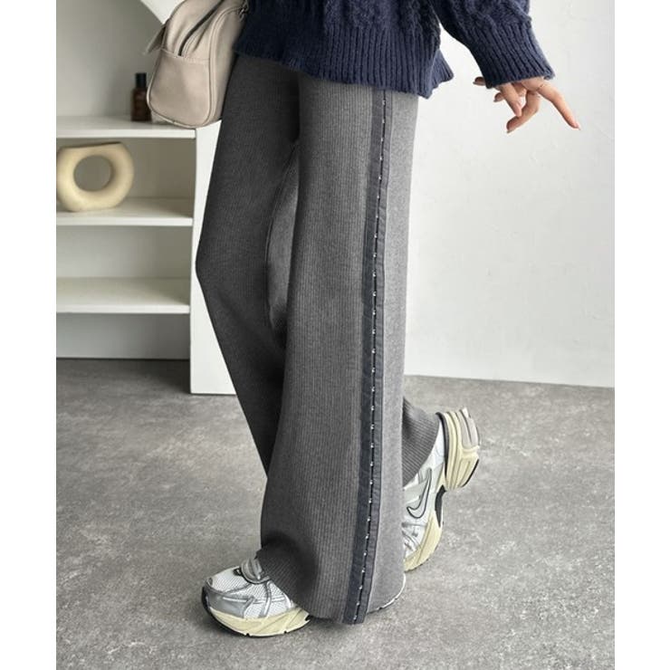 個性と美シルエットの共演。サイドホックデザインリブニットパンツ | Classical Elf  | 詳細画像9 