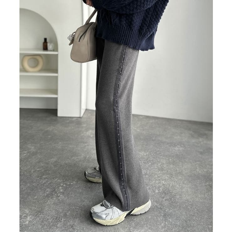 個性と美シルエットの共演。サイドホックデザインリブニットパンツ | Classical Elf  | 詳細画像11 