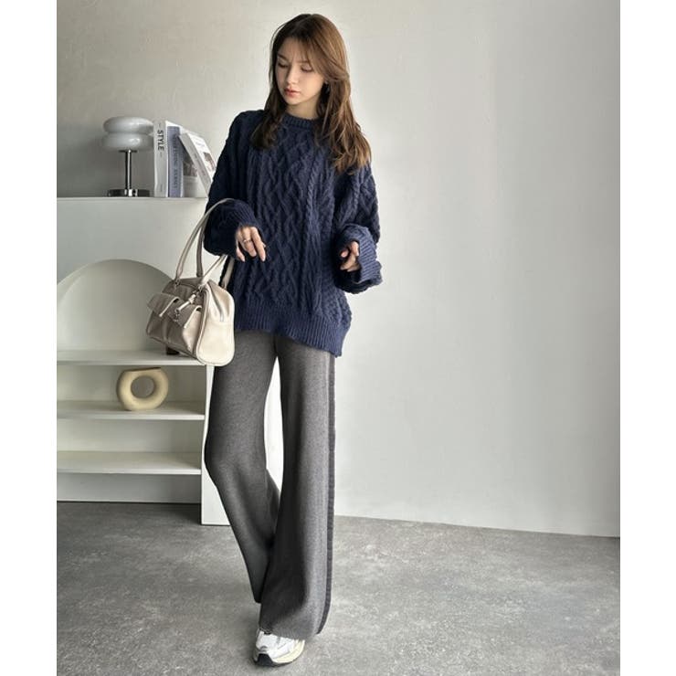 個性と美シルエットの共演。サイドホックデザインリブニットパンツ | Classical Elf  | 詳細画像13 