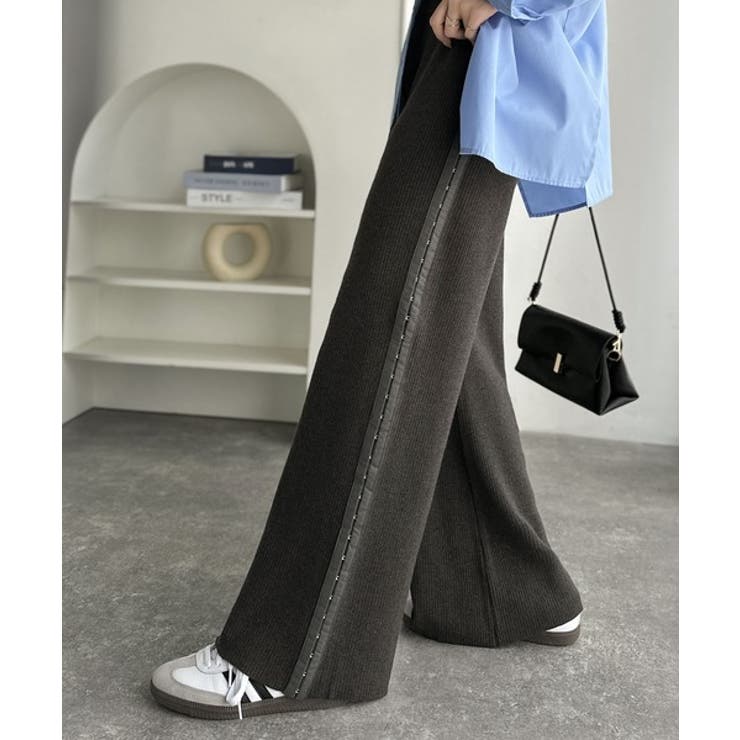 個性と美シルエットの共演。サイドホックデザインリブニットパンツ | Classical Elf  | 詳細画像14 