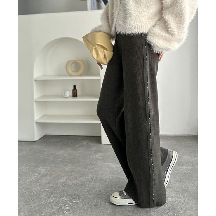 個性と美シルエットの共演。サイドホックデザインリブニットパンツ | Classical Elf  | 詳細画像17 