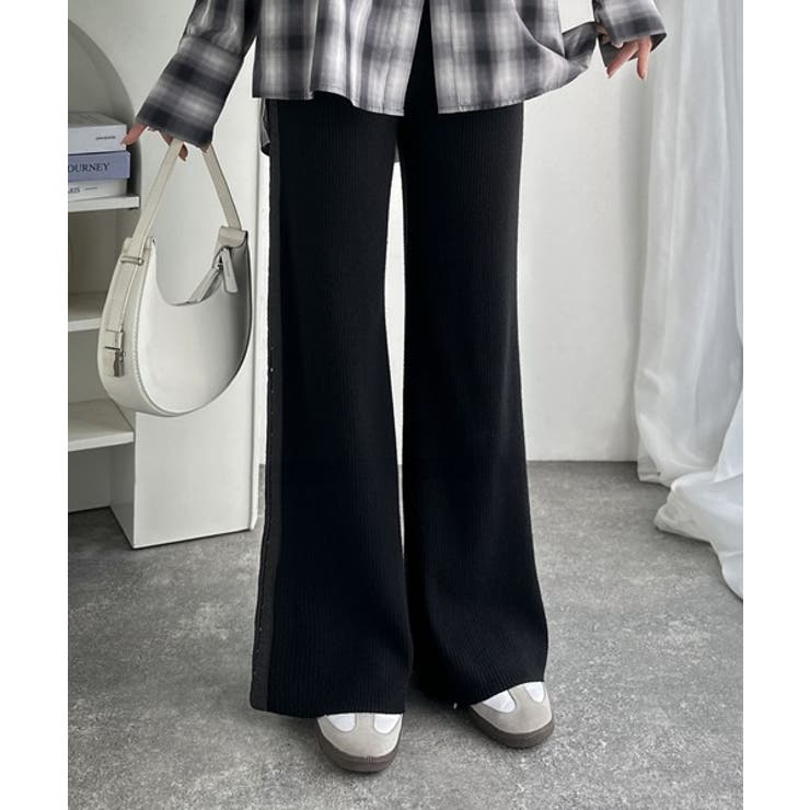 個性と美シルエットの共演。サイドホックデザインリブニットパンツ | Classical Elf  | 詳細画像2 