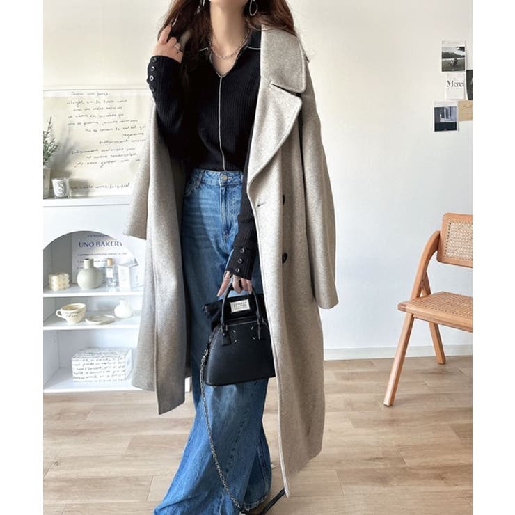 首元の抜けで細見え。インナーにも使える万能トップス♪配色ラインデザイン衿付きリブ… | Classical Elf  | 詳細画像17 