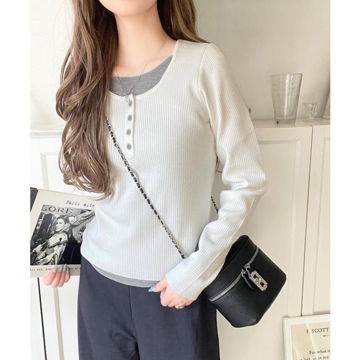 大人のカジュアルを格上げ。ヘンリーフェイクレイヤードプルオーバー | Classical Elf  | 詳細画像6 