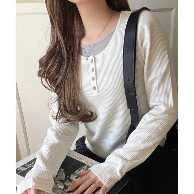 オフホワイト | 大人のカジュアルを格上げ。ヘンリーフェイクレイヤードプルオーバー | Classical Elf 