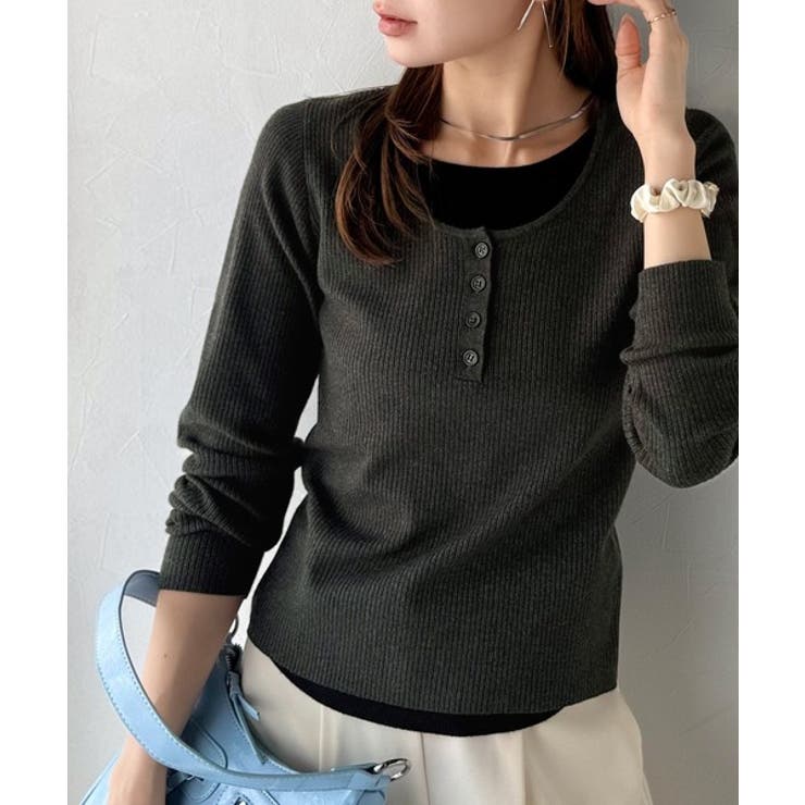 チャコール | 大人のカジュアルを格上げ。ヘンリーフェイクレイヤードプルオーバー | Classical Elf 