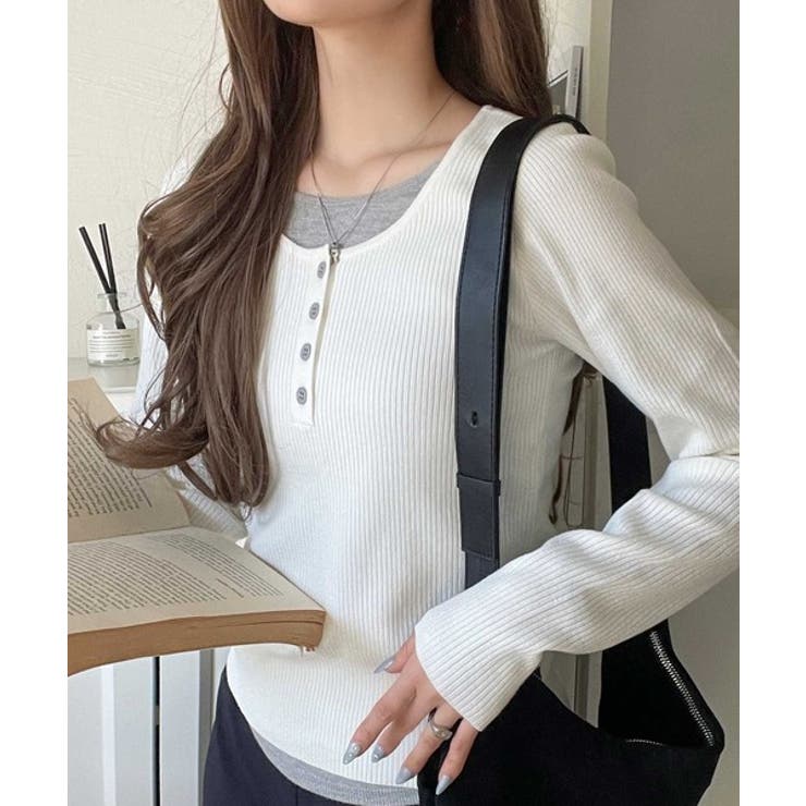 大人のカジュアルを格上げ。ヘンリーフェイクレイヤードプルオーバー | Classical Elf  | 詳細画像2 