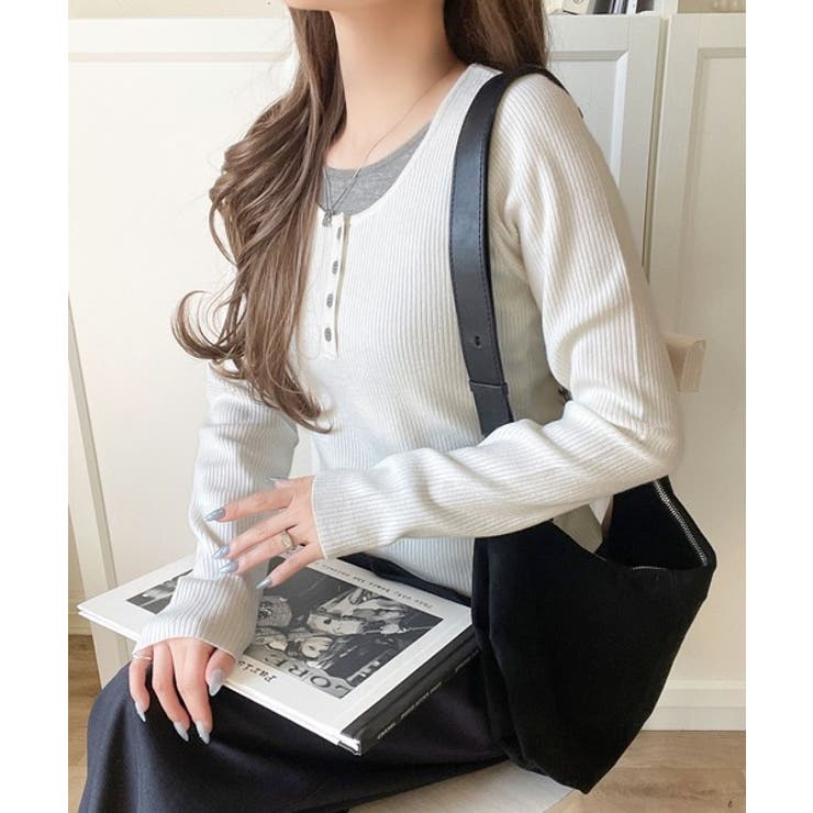 大人のカジュアルを格上げ。ヘンリーフェイクレイヤードプルオーバー | Classical Elf  | 詳細画像3 