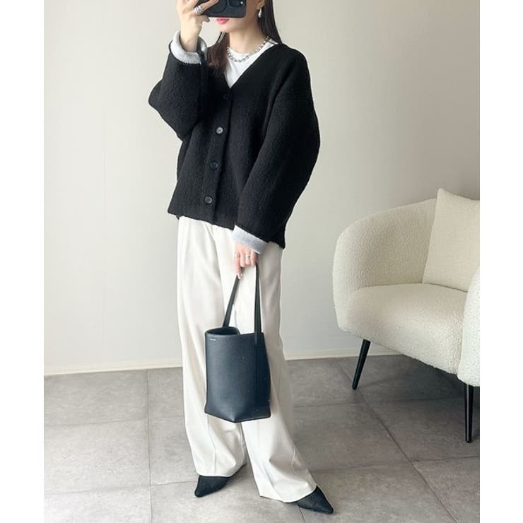 袖先から薫る。こなれ感たっぷりのこっくり配色。Wフェイス裏配色Vネックカーディガ… | Classical Elf  | 詳細画像10 