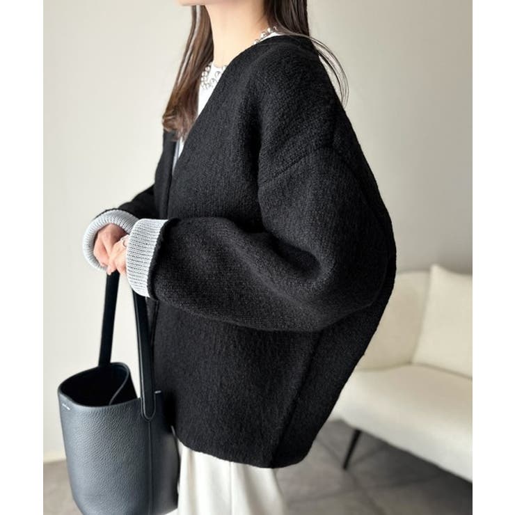 袖先から薫る。こなれ感たっぷりのこっくり配色。Wフェイス裏配色Vネックカーディガ… | Classical Elf  | 詳細画像11 