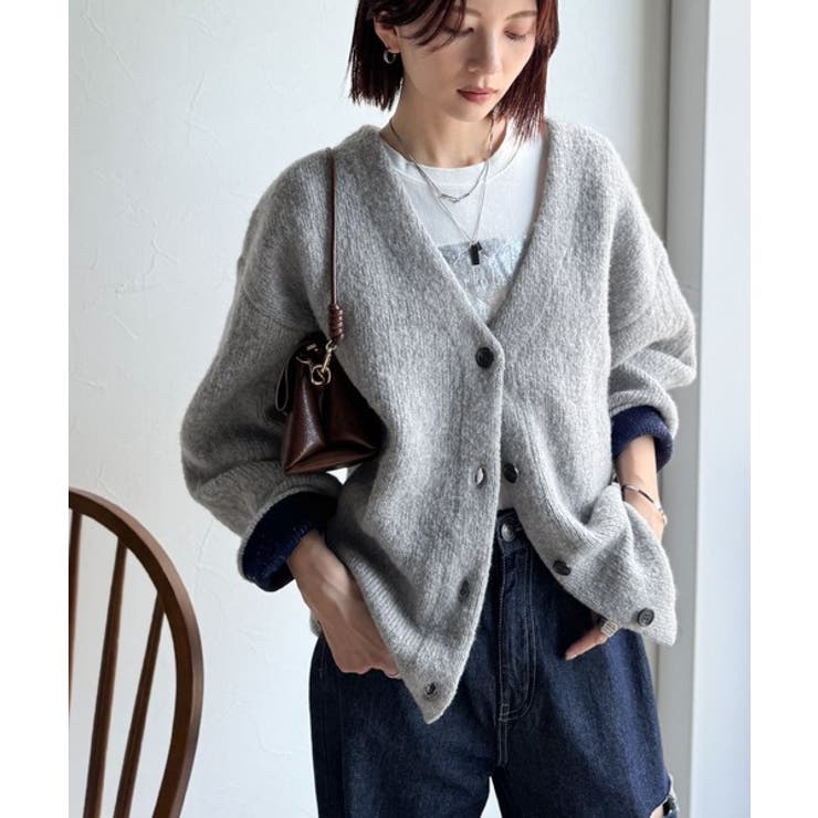 袖先から薫る。こなれ感たっぷりのこっくり配色。Wフェイス裏配色Vネックカーディガ… | Classical Elf  | 詳細画像17 