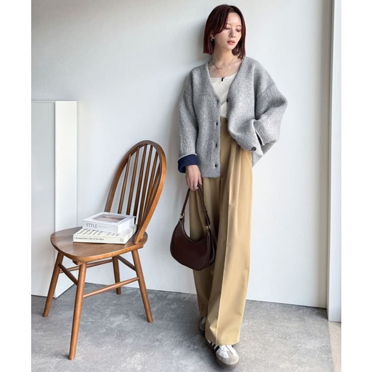 袖先から薫る。こなれ感たっぷりのこっくり配色。Wフェイス裏配色Vネックカーディガ… | Classical Elf  | 詳細画像22 